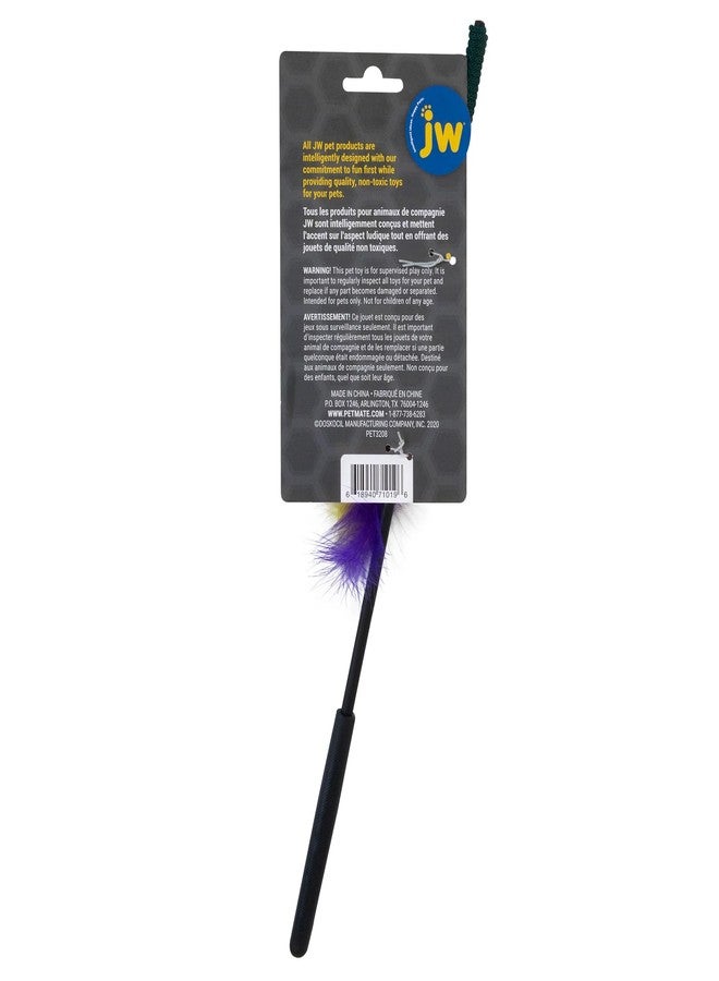 JW Wanderfuls Cat Wand, Interactive Cat Toy with Sparkly Fish, Feathers, Crinkly Cat Toy, Infused with Catnip, Mimics Real Air Prey, Promotes Mental Stimulation, Assorted Colours, for Cats, Kittens - Image 2